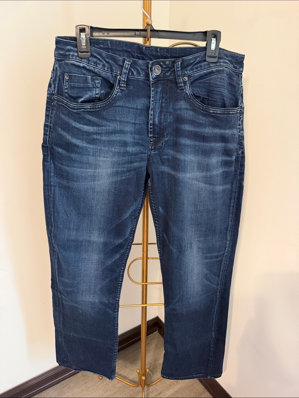 Buffalo David Bitton Men's Dark Blue Relaxed Straight Jeans